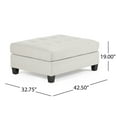 thumbnail image 2 of Beige Chaise Ottoman | Upholstered Ottoman with Birch Wood Legs | Modular Ottoman for Living Room or Bedroom, 2 of 5