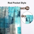 thumbnail image 5 of Turquoise Kitchen Curtains Tiers and Valances Set 3 Piece for Windows Grey Kitchen Window Curtains Set,Modern Abstract Art Valances for Living Room(36" Tiers Set), 5 of 5