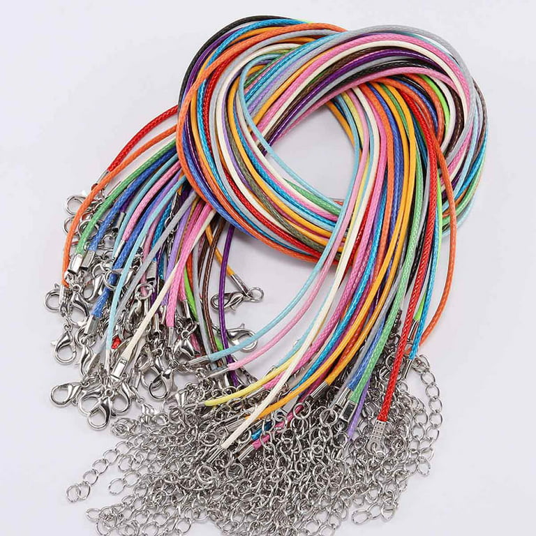 100pcs Waxed Cotton Rope Necklace Cord with Claw Clasp for DIY Jewelry Making Color Random, Women's, Size: 1XL, Other