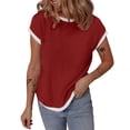 thumbnail image 1 of XMMSWDLA Womens T Shirts Short Sleeve Crew Neck Shirts Basic Tee Tops Blouse Red Womens Tops Short Sleeve, 1 of 5