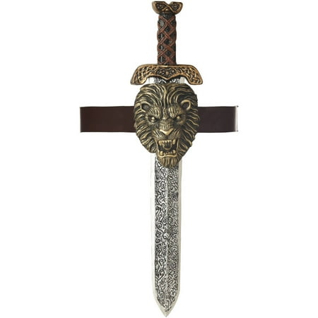 Roman Sword With Gold Lion Sheath Adult Halloween Accessory
