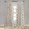 thumbnail image 5 of Ambesonne Christmas Curtains, Vintage Xmas, Pair of 28"x63", Petrol Blue Brown, 5 of 5