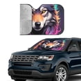 thumbnail image 2 of Yiaed Colorful Wolf Head A Print Car Windshield Sunshade Front Auto Car Front Window Sun Shade Foldable Sun Visor Shield Cover Auto Accessories for Sedan SUV Truck-Medium, 2 of 5