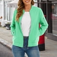 thumbnail image 2 of Duoif Veste pour Femmes, Manteau Décontracté à Fermeture Éclair avec Poches, Vert Menthe P, 2 of 9
