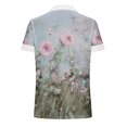 thumbnail image 5 of Hauts d'Été pour Femmes 2023 Mode Oversize Col en V Patchwork en Dentelle Manches Courtes Blouse Décontractée Chemises Col en V en Dentelle pour Femmes, 5 of 5