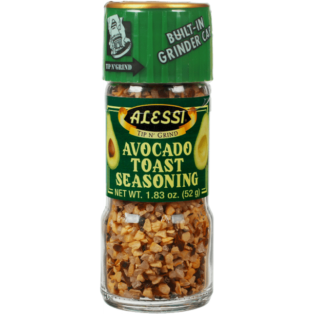 Alessi Avocado Toast Seasoning Spice Grinder, 1.83oz, pack of 6
