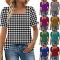 thumbnail image 1 of Jacenvly Hauts pour Femmes en Liquidation, T-Shirts Décontractés à Manches Courtes et Col Rond Imprimé, Blouses Amples pour Femmes en Liquidation, 1 of 6