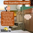 thumbnail image 3 of Outdoor Solutions Inc. Guardian® Hot Tub Handrail | Durable Spa Safety Rail with Textured Grip | Fits Hot Tubs Up to 42" Tall | 360° Swivel Handrail for Easy Access | Extra Stable Footplate, 3 of 12
