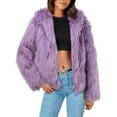 thumbnail image 3 of Rovga Fall Winter Jackets For Womens Long Sleeves S Open Front Hooded Furry Jacket Warm Outerwear Shaggy Jackets Retro Daily Wear M, 3 of 6