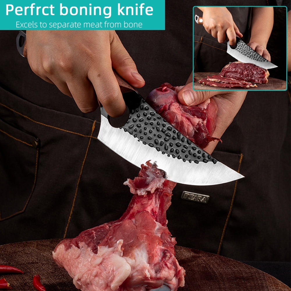 XT XITUO Boning Knife 6-inch,8-inch Cleaver, Kitchen Fish Knives Chef  Fillet Knife High Carbon Stainless Steel Wooden Handle Cooking knife set 3  Piece