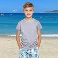 thumbnail image 4 of Lmnyox Summer Casual Striped T Shirt for Kids Short Sleeve Crew Neck Basic Tee Shirt Loose Boys Girls Tops, 4 of 8