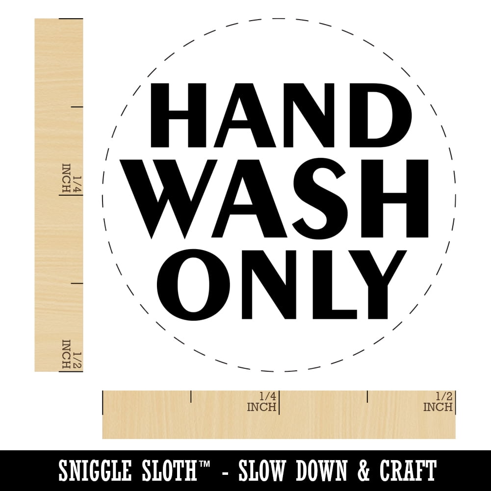 Hand Wash Only Self-Inking Rubber Stamp Ink Stamper - Dry Pad (No Ink) - Mini 1/2 Inch