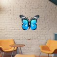 thumbnail image 1 of Escultura colgante de mariposa creativa, decoración de pared de metal de estilo europeo de hierro decorativo a prueba de lluvia para cafetería, boda, , Azul Macarena Arte de pared colgante, 1 of 8