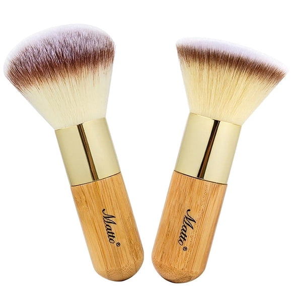 Matto Juego de brochas de maquillaje, 2 piezas, colorete facial, Kabuki, base en polvo, brochas de maquillaje para crema BB mineral