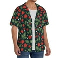 thumbnail image 3 of Lafuoo Strawberry Pattern Men's Cuban Collar Short Sleeve Shirt, Button-Down Resort Beach Pocket Shirt-3X-Large, 3 of 7