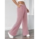 thumbnail image 4 of Pantalones de Salón A Rayas de Pierna para Mujer, Cintura Elástica y Bolsillos Rojo M, 4 of 8
