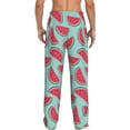 thumbnail image 3 of Uemuo Watermelon Pattern Men's Wide Leg Palazzo Lounge Pants with Pockets Light Weight Loose Comfy Casual Pajama Pants-, 3 of 9