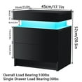 thumbnail image 2 of Hommpa Modern LED Nightstand 2 Drawer Bedside Table High Gloss Black Smart Nightstands End Side Table for Bedroom, 2 of 7