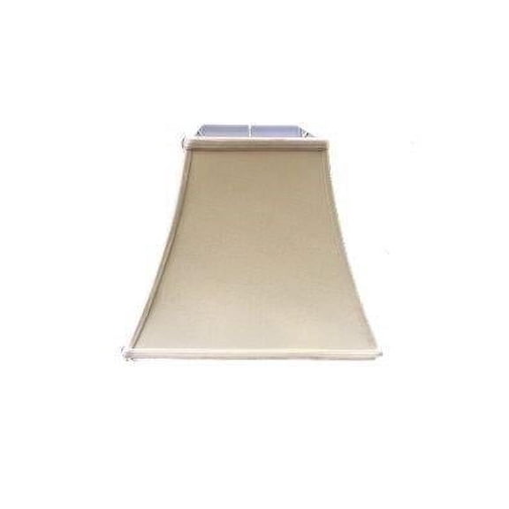 Upgradelights Beige Linen 12 Inch Square Bell Washer Lampshade with Matching Harp and Finial