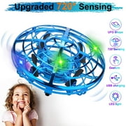 ZIOBLW Drone for Kids Scoot Hands Free Mini Drones Helicopter with Infrared Light and 360 Degree Rotating Toys for 4-6 Year Old Boys Blue