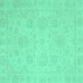 thumbnail image 1 of Ahgly Company Indoor Square Oriental Turquoise Blue Traditional Area Rugs, 7' Square, 1 of 4