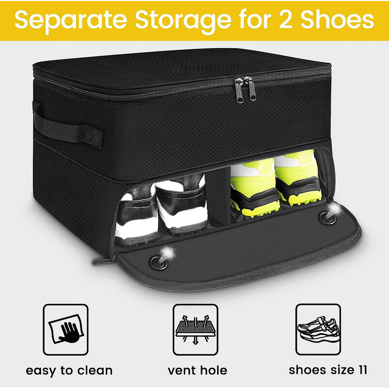 Yirilan 2 Layers Golf Trunk Organizer, Golf Gifts for Men, Golf Organizer  for Car,Waterproof and Durable Golf Storage Bag-Black