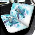 thumbnail image 3 of Uorisanigo Watercolor Turtle 14 Pcs Automobile Seat Cover Sets and Car Headrest Cover Cars Steering Wheel Cover Center Console Cover Car Water Cup Coaster Elastic Soft Suitable for Cars SUVs, 3 of 6
