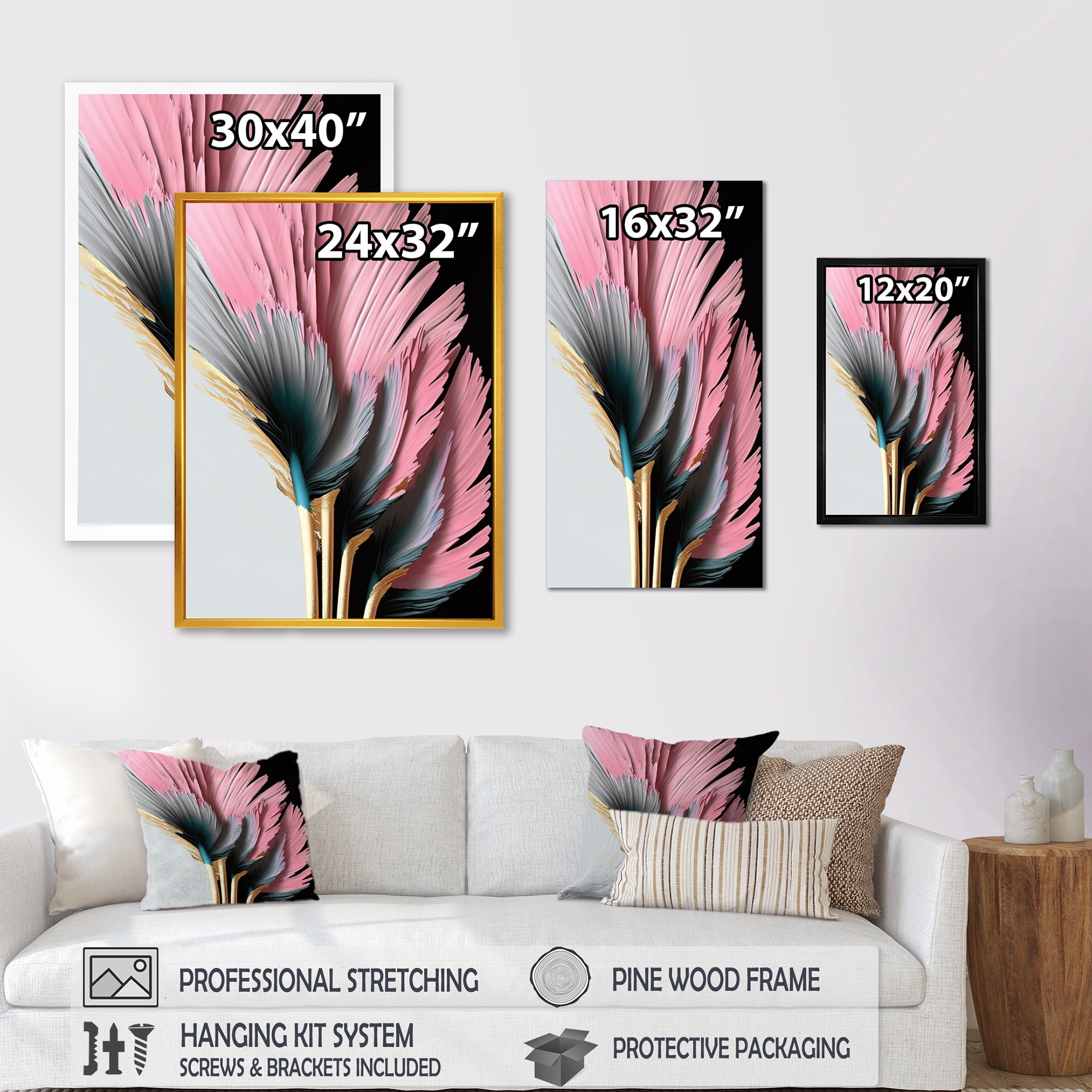 Designart Hyperrealistic Gerbera Flowers III Canvas Wall Art