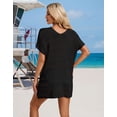 thumbnail image 5 of Swimsuit Cover Up for Women V-Neck Crochet Beach Cover Up Loose Bathing Suit Cover Up with Tassel Tied Shermie, 5 of 7