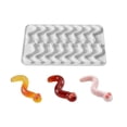 thumbnail image 2 of Gummy Worm Mold Silicone Chocolate Mold 16 Cavity Grade Silicone Baking Mold for Candy Making Treat Making Supplies for Halloween Party Supplies White 1 Pack, 2 of 9