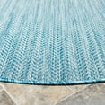thumbnail image 3 of SAFAVIEH Courtyard Blazhe Chevron Indoor/Outdoor Area Rug, Aqua/Grey, 9' x 9' Round, 3 of 11