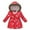 Red, variant on QUDDERR Toddler Kids Girls Puffer Cotton Coat Jacket Printed Warm Hooded Jacket Winter Waisted Thickened Outerwear for 4-10  Years Old