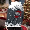 thumbnail image 5 of Women's Hoodies Sweatshirts Women's Christmas Printed Hoodie With Casual Loose Zipper Hoodie Navy L, 5 of 7