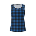 thumbnail image 4 of Gaeub Blue Black Plaid Women's Workout Tank Tops Lightweight Sleeveless Shirts for Women for Athletic Running Tennis Yoga - Small, 4 of 9
