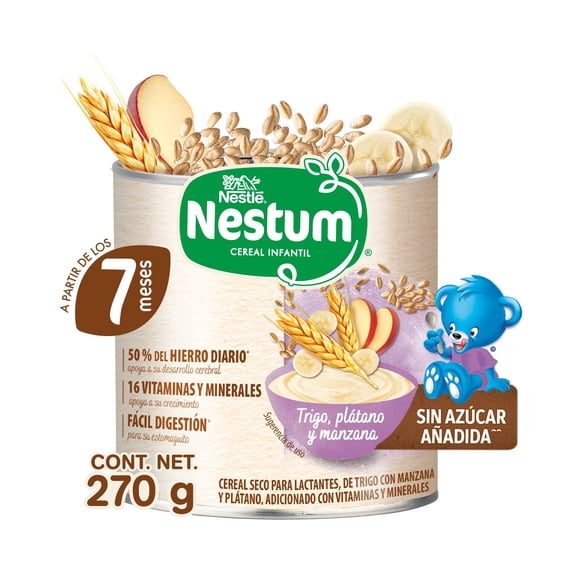 Cereal seco para lactantes Nestum trigo manzana y plátano 270 g
