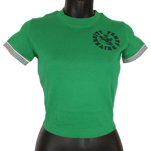 Fenty Puma By Rihanna Womens Cropped Vintage Tee Shirt, Fern Green, XXS
