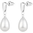 thumbnail image 3 of CFIOZYOS 14k Gold Plated Lightweight Pearl Earrings,Trendy Jewelry,Teardrop Hoop Earrings for Women,Pearl Drop Earrings,Elegant Jewelry for Gifts, 3 of 12