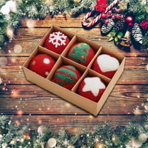 6PCS Christmas Tree Balls - Christmas Indoor Decorations for Home, Christmas Decoration Wool Snow Christmas Tree Decoration Christmas Decoration Props