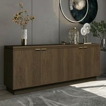 Clihome 70" 4-Door Sideboard Buffet Cabinet Dark Walnut Storage Console Cabinet