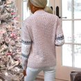 thumbnail image 4 of Labakihah sweaters for women Women's Christmas Snowflake Sweater Turtleneck Vintage Holiday Knit Sweater Pullover Pink M, 4 of 9