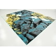 thumbnail image 6 of 9' x 12' Turquoise Blue and Gray Abstract Eclectic Rectangular Area Throw Rug, 6 of 7