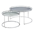 thumbnail image 7 of Ensigne Metal 2-Piece Round Nesting Table Set, Chrome and Gray, 7 of 7