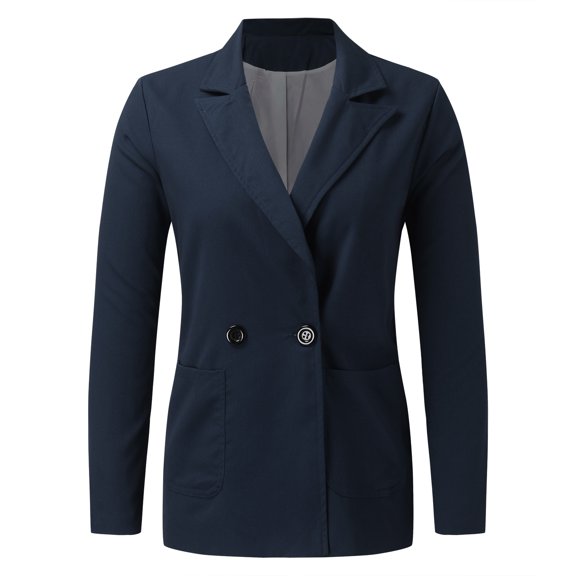 Vedolay Top Blazers for Women Business Casual Long Sleeve Business Fashion Suit Jackets,Navy XXL