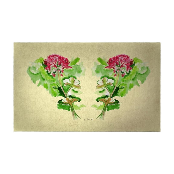 Betsy Drake Interiors Geraniums Door Mat 30x50