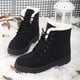 thumbnail image 3 of Botas de nieve para mujer, tacón plano, estilo coreano, botas Martin, botas cortas de algodón para invierno, zapatos de algodón para mujer, talla grande, 3 of 4