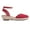 Red Stretch Elastic Mix, variant on [Me Too Shoes Adult Women] Nikkie Mini-Wedge Sandal
