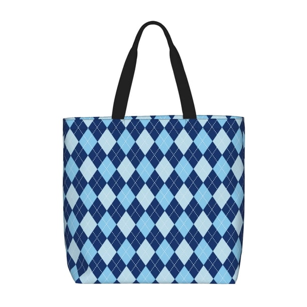 Easygdp Blue Squares Bolsa Tote para Mujer, Bolso de Hombro para Trabajo, Playa, Viajes, Compras y Supermercado