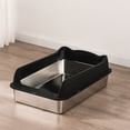 thumbnail image 2 of NEXAVKPR Stainless Steel Cats Toilet With Ventilated Design Low Entry Access Cats Litter Box Splashproof for Home Office Use, 2 of 17
