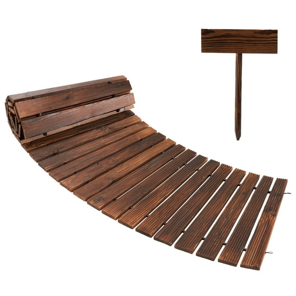 Pasarela curva de cedro Spurgehom de madera para jardín, 2,1 m