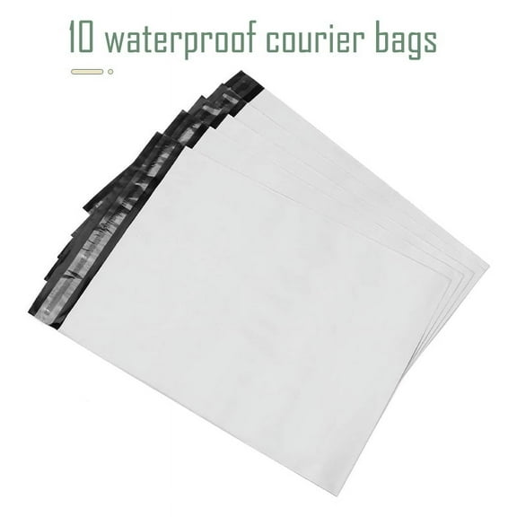 10 x 13 Inch Polyethylene Courier Bags, Mailing Self Seal Shipping Envelope Waterproof Mailing Bags (White, 10/20/30 pcs)
